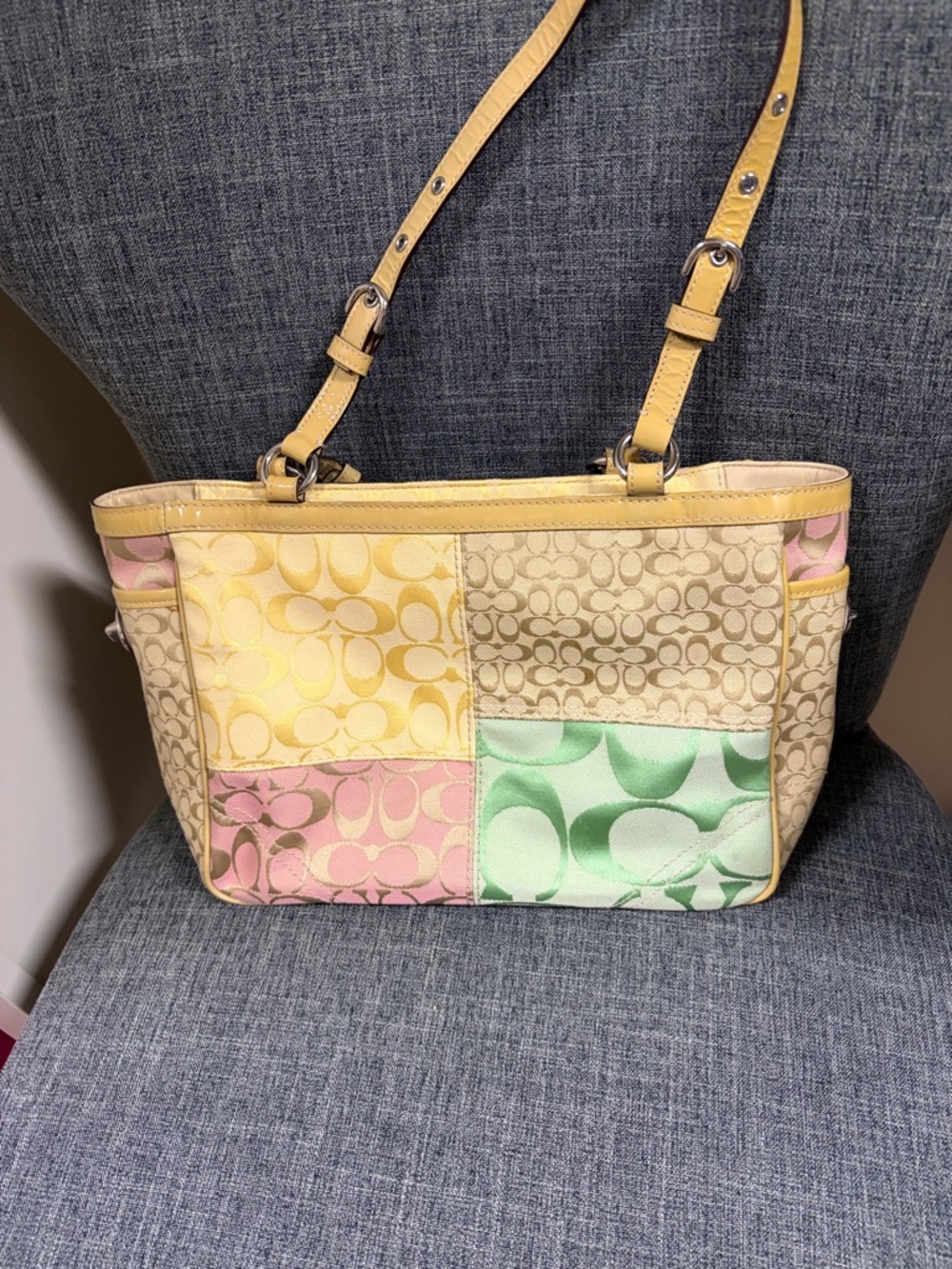 Coach Patchwork Pastel Tote Bag - Multi Pastel Colors